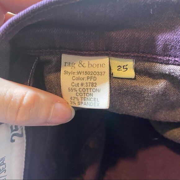 Rag & Bone Purple Skinny Jeans Size 25 - Picture 6 of 7